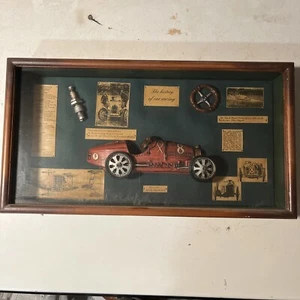 History Of Car Racing 3 Dimensional Shadow Box FRAMED 20.5 x 11 x 3 - Picture 1 of 5