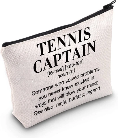 Tennis Captain Makeup Bag Gift Tennis Captain Definition Zipper Pouch Tennis Pla Cover