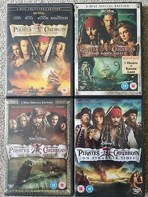 Disney Pirates Of The Caribbean Four Movie Collection DVD Johnny Depp • 9.54£