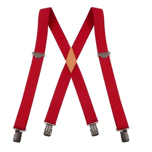 Buyless Fashion Suspenders Men - 48" Adjustable 1 1/4" X Back Black Clips - Picture 1 of 119