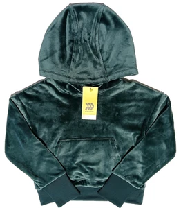 All In Motion Youth Girls Size XS (4/5) Dark Green Pullover Velour Hoodie - Picture 1 of 4