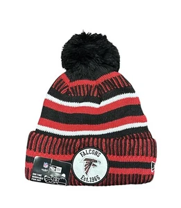 New Era Atlanta Falcons NFL Unisex Pom Beanie Knit Hat One Size Wool Lined NWT - Picture 1 of 8