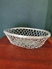 Vintage French wire bread basket silver coloured wire food storage