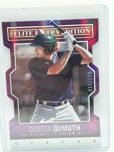 Dustin Demuth 2014 Panini Elite Extra Edition PURPLE (006/150) Milwaukee Braves - Picture 1 of 2