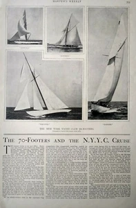 1900 New York Yacht Club Magazine Photo Print Ad Sailing Sailboats Nautical - Picture 1 of 3