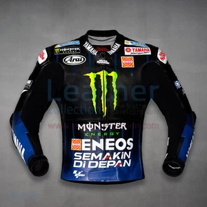 Yamaha Motorrad Lederjacke Sports Herren MOTOGP Rennen Motorrad Lederjacken CE - Picture 1 of 6