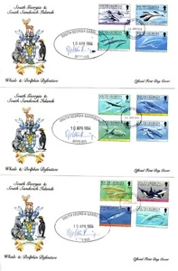 South Georgia FDCs Whale & Dolphins with OC troops cachet for 10 April 1994 - Picture 1 of 1