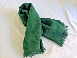 Dark Green Woven Scarf Acrylic 28" x 30" USA - Picture 1 of 3