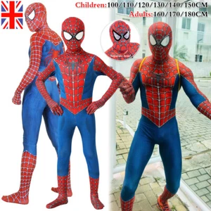 Raimi Spiderman Adult Men Kids Boys Cosplay Costume Jumpsuit Fancy Dress Party - Picture 1 of 21