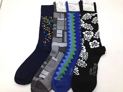 $47 Alfani Para Hombres Nuevo Paquete de 4 Pares Calcetines de Vestido Negro Gris Azul Blanco Zapato 7-12 Foto 1 de 2