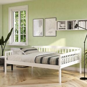 White Finish Full Size Daybed Solid Wood Home Bedroom Furniture
