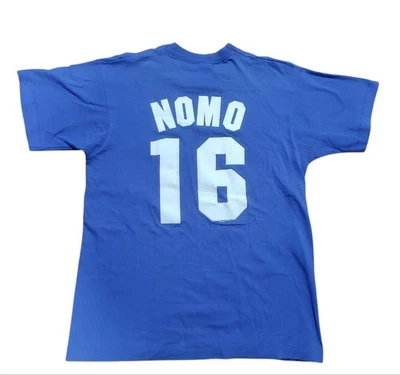 Majestic Hideo Nomo Dodgers футболка 1995 сделано в США размер L одиночный стежок - Изображение 1 из 4
