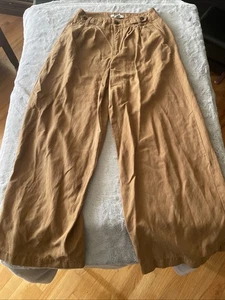 Madewell Hose weites Bein Baggy braun Leinenmischung Damen 0P Taschen - Bild 1 von 11