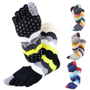3 Pairs Colorful Five Finger Cotton Non-slip Medium-Large Standard Buzz Pop - Picture 1 of 7