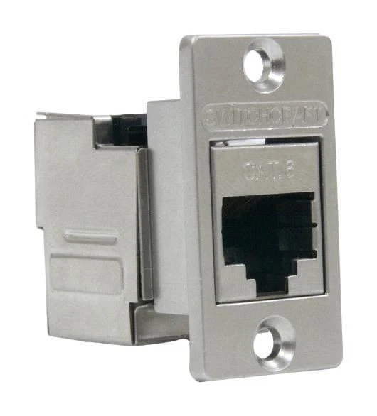 SWITCHCRAFT/CONXALL - Soket RJ45 Cat6 Berperisai ke Adaptor Panel Mount IDC, 'H - Image 1 of 1