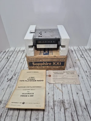 Volkswagen Sapphire XXI AM 8 Track Radio Motorola Porsche Audi W/Box and Manual - Image 1 of 4