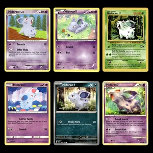 6x Nidoran Female Lot 71 Platinum Rising Rivals Pokemon Cards Collection Set TCG - Picture 1 of 9