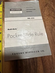 Dietzgen Pocket Slide Rule Manual No. 1771 (Loose Leaf) - Picture 1 of 5