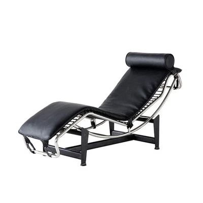 Chaise lounge moderno Mid-Century reclinable de cuero genuino Foto 1 de 2