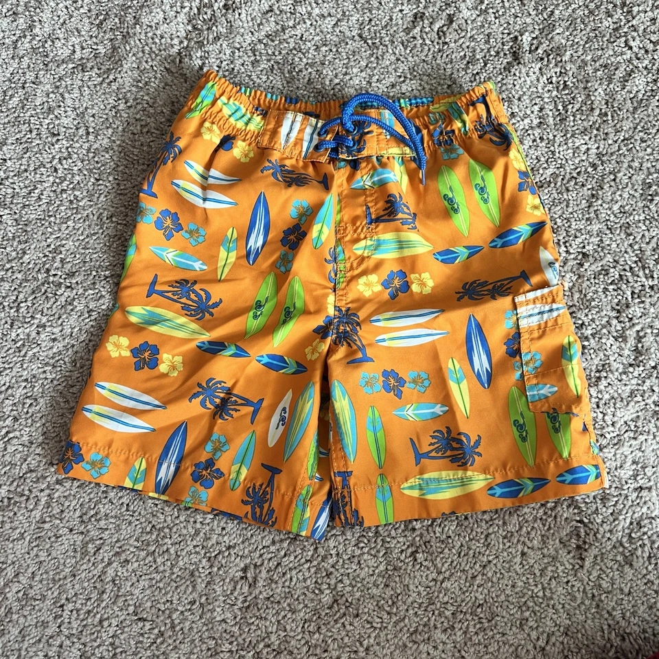 J. Caqui Niños Bañador Naranja Surf Tabla Cordón Bolsillos Playa Estampado 6 Foto 1 de 4