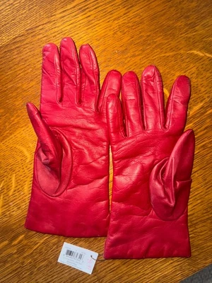 Guantes Coach cuero cachemir rojo Foto 1 de 4