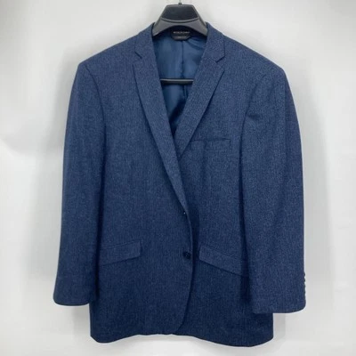 Lineage Men's Sport Coat Blazer 48L Two Button Blue Rayon Poly Blend Jacket - Image 1 of 4