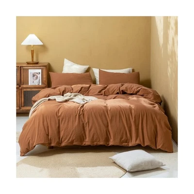 Juego de funda nórdica de lino FOSSA 100 % algodón lavado lino sensación súper suave respirable... Foto 1 de 4