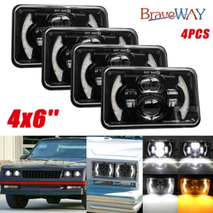 4PCS For Chevrolet Monte Carlo 1980-1988 DOT 4x6" LED Headlights Hi-Lo Headlamps - Picture 1 of 15