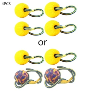 4x Dog Ball Toy with Rope Interactive Game for Dogs Fill Teething Chew Toys - Picture 1 of 8