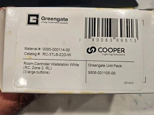 Cooper Room Controller Wallstation White Zone 2 Raise Lower Switch RC-3TLB-Z2D-W - Picture 1 of 3