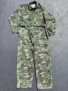 Vintage 80s IDEAL Camo Hunting Jumpsuit Corduroy Full Zip Camo Coveralls Suit L - Picture 1 of 7