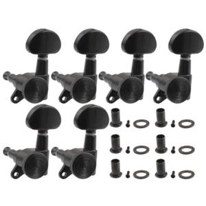 6L Auto lock Guitar Tuning Machine Heads 3L3R Black Half-Round With Thread - Picture 1 of 7