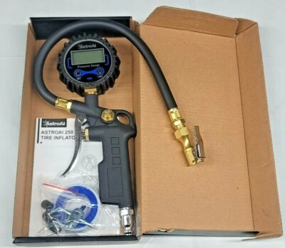 Manómetro digital de inflador de neumáticos Astro AI 250 PSI con portabrocas de bloqueo Foto 1 de 2