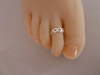 2x 925 Sterling Silver (plated) Toe Ring, ALLERGY FREE, Womens jewelry (2 items) - image 1 of 4