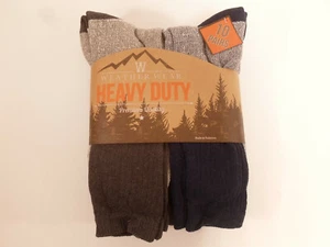 10 Pair Winter Weather Wear Heavy Duty Work Socks Sz 6-12 Crew Sock Blue Grey - Picture 1 of 4