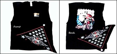 Camiseta sem mangas XL Hooters Flag 04 Eagle Biker Bandana Sturgis Store fechada  - Imagem 1 de 3