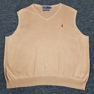 Ralph Lauren Vest Mens 2XB Brown Golf Embroidered Logo Preppy B&T XXL Big - Image 1 of 4