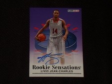 LIVIO JEAN-CHARLES 2013-14 FLEER RETRO ROOKIE CERTIFIED SIGNED AUTOGRAPHED CARD