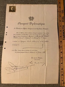 1931 Diplomatic document Portugal adjunct Consul to France Spain Germany England - Picture 1 of 4