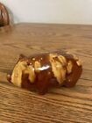 Vintage Piggy Bank Pottery Ceramic Pig Brown With Tan Spots USA Made 
