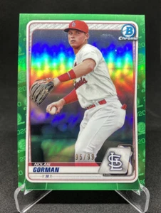 2020 Topps Bowman Chrome Nolan Gorman Green Refractor /99 St Louis Cardinals - Picture 1 of 2