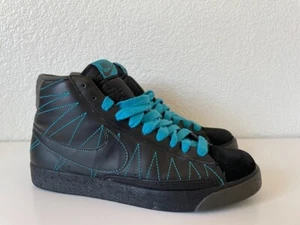 Blazer para hombre Nike Mid 318642-003 negro/turquesa neón talla 10 vintage 2008 - Imagen 1 de 14