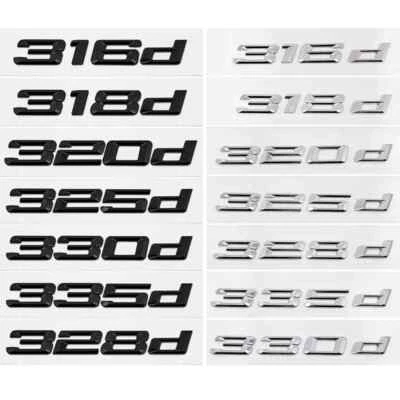 3D ABS Black 316d 318d 325d 328d 330d 320d Emblem Letter Sticker Car Trunk Badge - Imagem 1 de 4