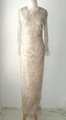 BLUMARINE Crystal Jewel Embroidered Embellished Floral Tulle Dress Gown 42  4  6 - Image 1 of 4