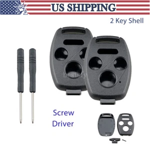 2 Remote Key Fob Shell Case Car Cover for 2008 2009 2010 2011 2012 Honda Accord - Picture 1 of 8