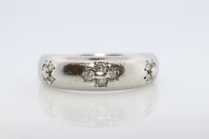 Mikimoto Ring. Vintage Platinum Mikimoto Diamond Bezel set ring. Mikimoto PT900 - Picture 1 of 5