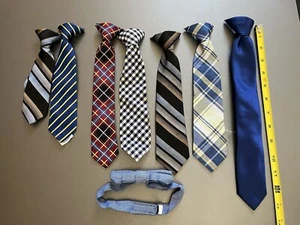 Various Boys Clip on Ties (x7) and Bow Tie (x1) - Bundle - Picture 1 of 1