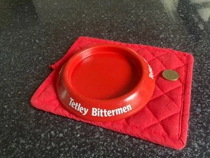 Cenicero Tetley Bittermen Vintage Rojo Acero Prensado Excelente - Imagen 1 de 4