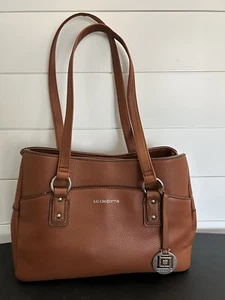 Liz Claiborne Park Slope Pebbled Rust Brown Satchel Handbag Purse Purse Women’s - Picture 1 of 12