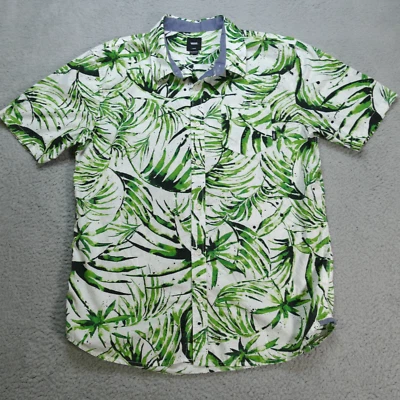 Vans Shirt Mens Large Tailored Fit Green Floral Tropical Print Y2K Skater Surfer - Image 1 of 4